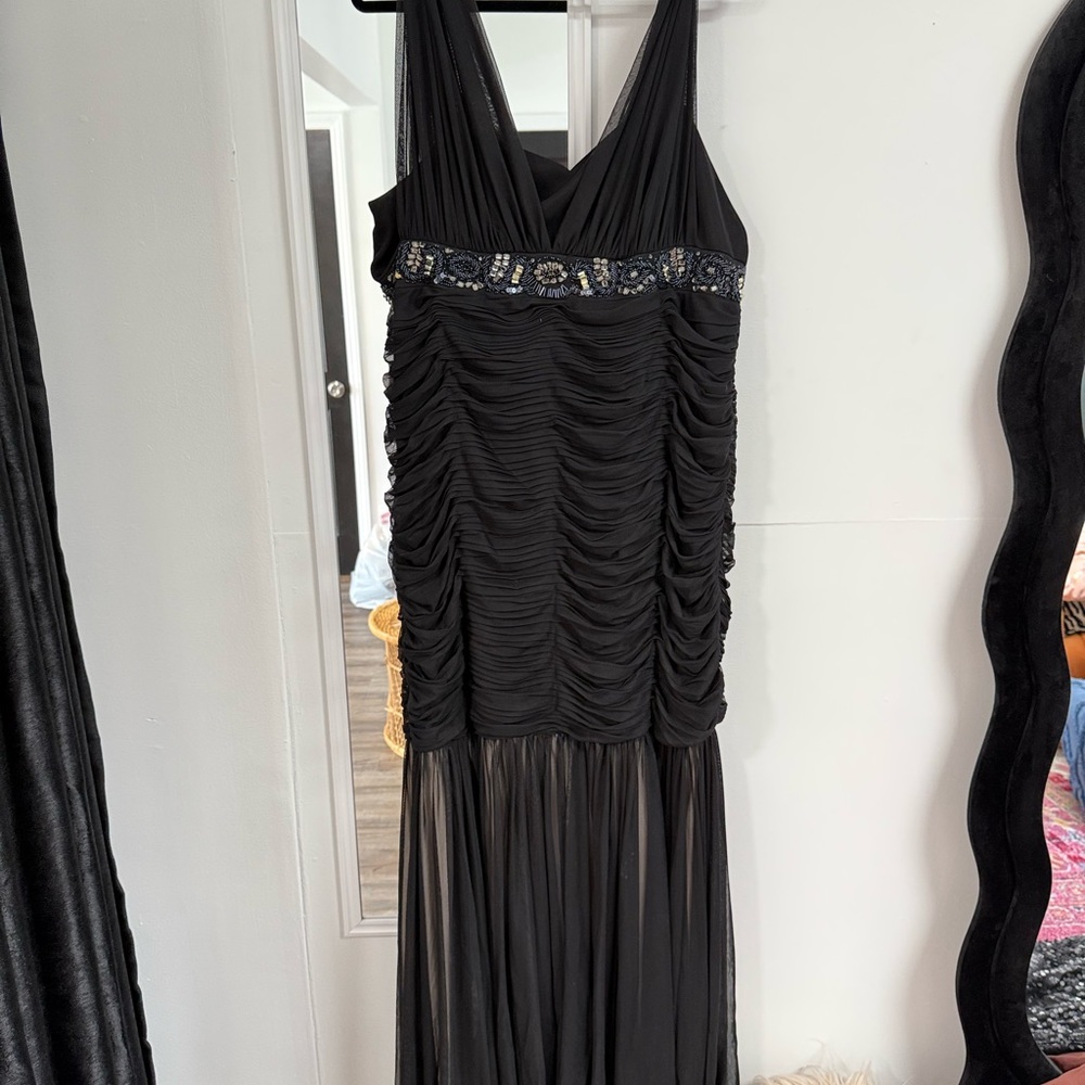 JS Collections Elegant Black Evening Dress